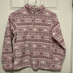 Place New Lavender Mock Neck Fair Isle Fleece Long Sleeve Top
